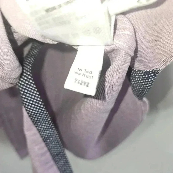 Ted Baker London Shirt Mens Small Purple Broader Slim Fit Pique Flip Cuff - Picture 10 of 12